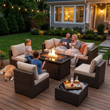 Outdoor dining and fire pits