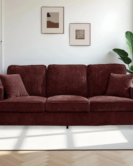 89-Inch Chenille Cloud Sofa - Extra Soft 3 Seater for Living Room and Bedroom, 5 Colours