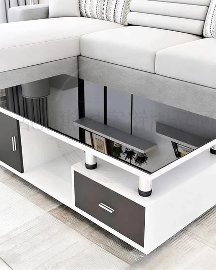 Designer Storage Coffee Table with Drawers - 100cm or 120cm Rectangle Living Room Table