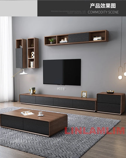 2-Piece Entertainment Set - Coffee Table and TV Stand with Cabinets, 4 Colourways