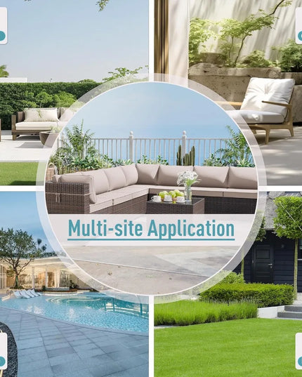 5-Piece Wicker Patio Sectional - 2 Corner Sofas, 2 Armless Sofas and Coffee Table