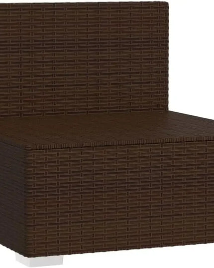 6-Piece Poly Rattan Patio Set - 3-Seat Sofa with Deep Seating and Cushions, Brown and Grey