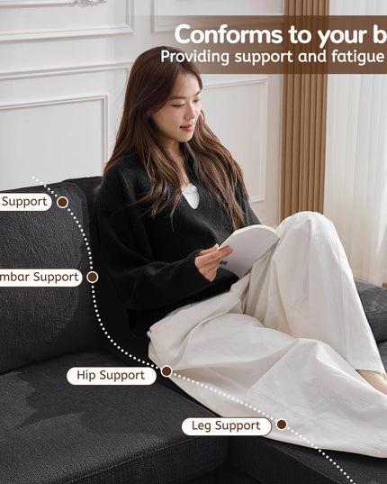 4-Seat Corner Sleeper Sofa - Velvet and Chenille, Removable Cushions, 101.5 Inches