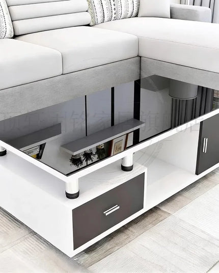 Designer Storage Coffee Table with Drawers - 100cm or 120cm Rectangle Living Room Table