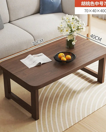 Folding Pine End Table - 70x40x40cm Side and Coffee Table in Log Colour or Walnut