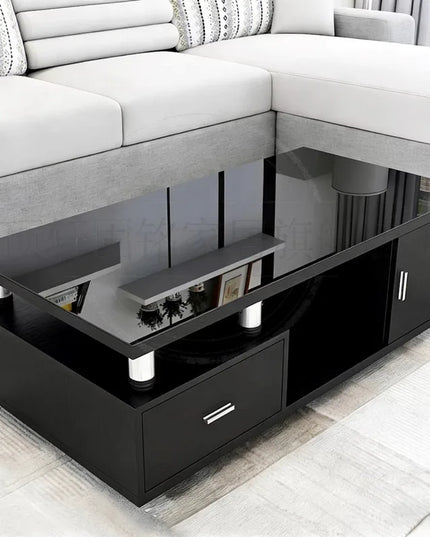 Designer Storage Coffee Table with Drawers - 100cm or 120cm Rectangle Living Room Table