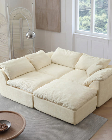 L-Shaped Modular Cloud Couch Sofa Bed - Removable Cushions, 275x175x70cm, 5 Colours