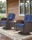 Brown Wicker Blue Cu