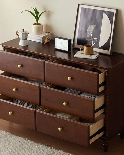 Nordic Wood Storage Cabinet with Bookshelf - 5 Doors, 6 Drawers, 0.8m, 1.2m or 1.4m