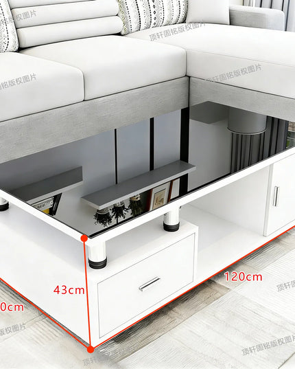 Designer Storage Coffee Table with Drawers - 100cm or 120cm Rectangle Living Room Table