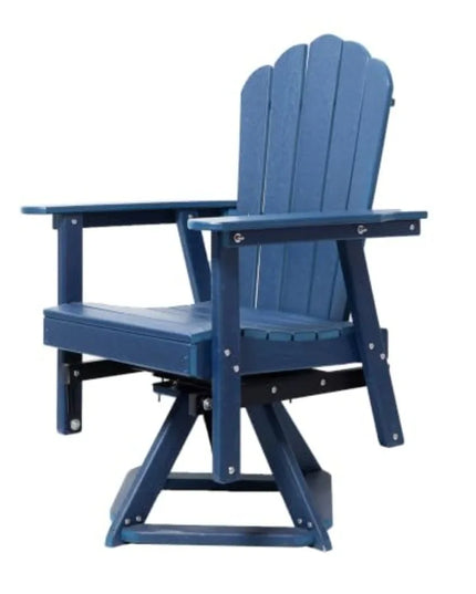 HDPE Swivel Adirondack Glider Chair - 360 Degree, Weather Resistant Navy, No Cushion