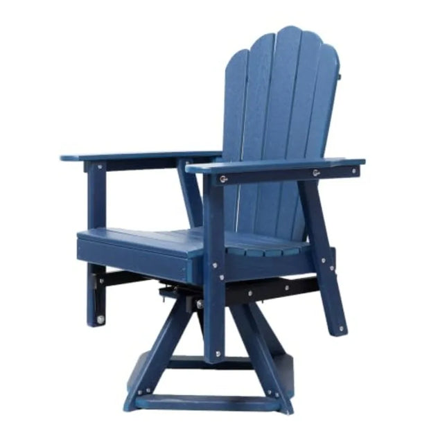 HDPE Swivel Adirondack Glider Chair - 360 Degree, Weather Resistant Navy, No Cushion