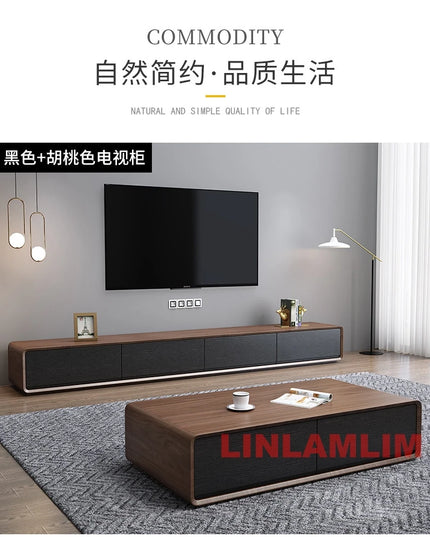 2-Piece Entertainment Set - Coffee Table and TV Stand with Cabinets, 4 Colourways