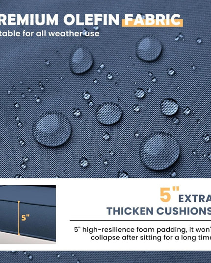 6-Piece Aluminium Patio Set - Sectional Sofa, Coffee Table, 5-Inch Olefin Cushions, Covers