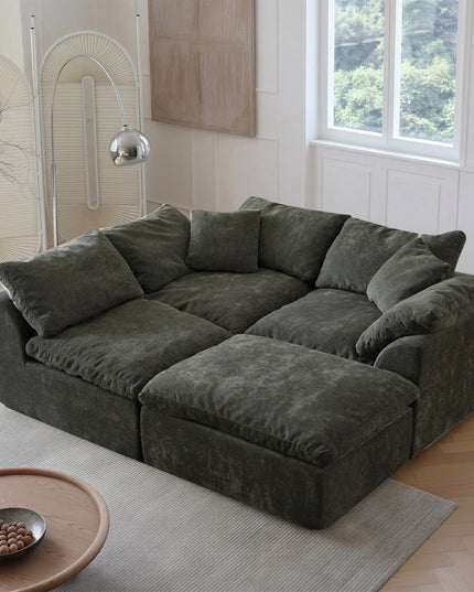 L-Shaped Modular Cloud Couch Sofa Bed - Removable Cushions, 275x175x70cm, 5 Colours