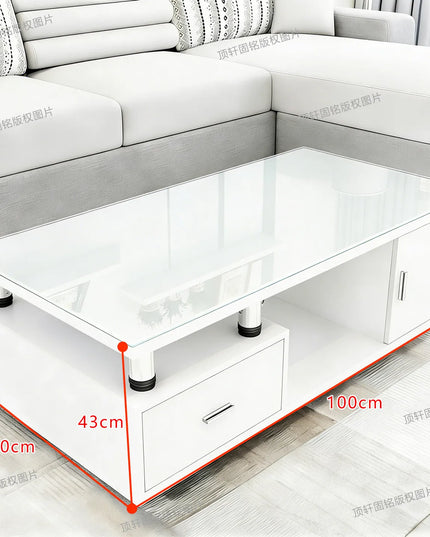 Designer Storage Coffee Table with Drawers - 100cm or 120cm Rectangle Living Room Table