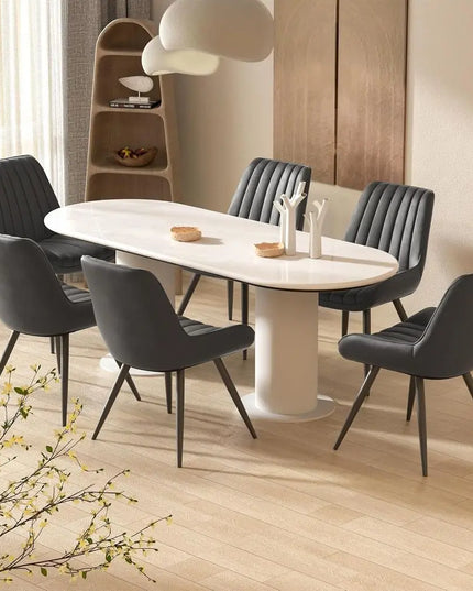 Upholstered Dining Chairs, Set of 6 - Thick Cushion Fabric Chairs, Table Not Included