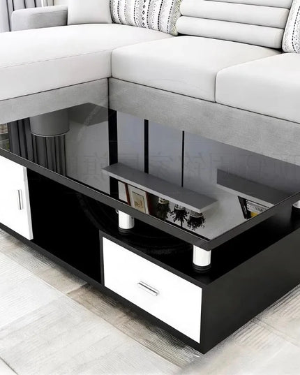 Designer Storage Coffee Table with Drawers - 100cm or 120cm Rectangle Living Room Table