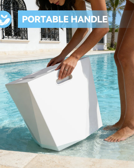 3-Piece Pool Chaise Lounge Set - 2 S-Shaped Loungers and Side Table with Cup Holders