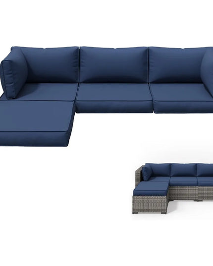9-Piece Navy Outdoor Cushion Set - Waterproof Replacements, Furniture Not Included