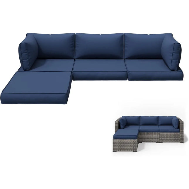 9-Piece Navy Outdoor Cushion Set - Waterproof Replacements, Furniture Not Included