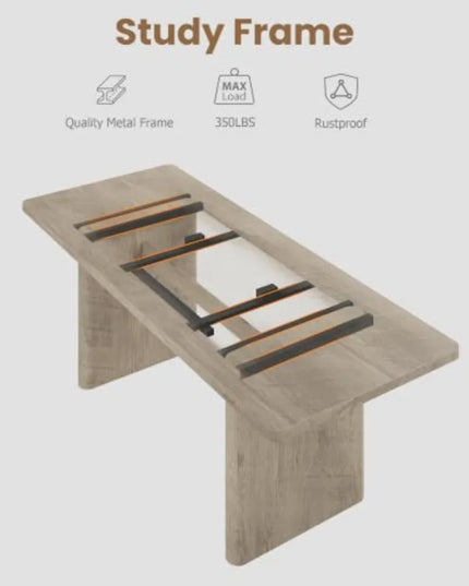 Space-Saving Extendable Dining Table - 63 to 82.7 Inches, Rounded Corners, Grey