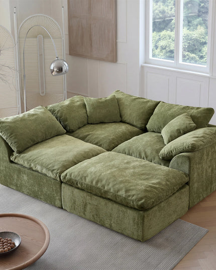 L-Shaped Modular Cloud Couch Sofa Bed - Removable Cushions, 275x175x70cm, 5 Colours