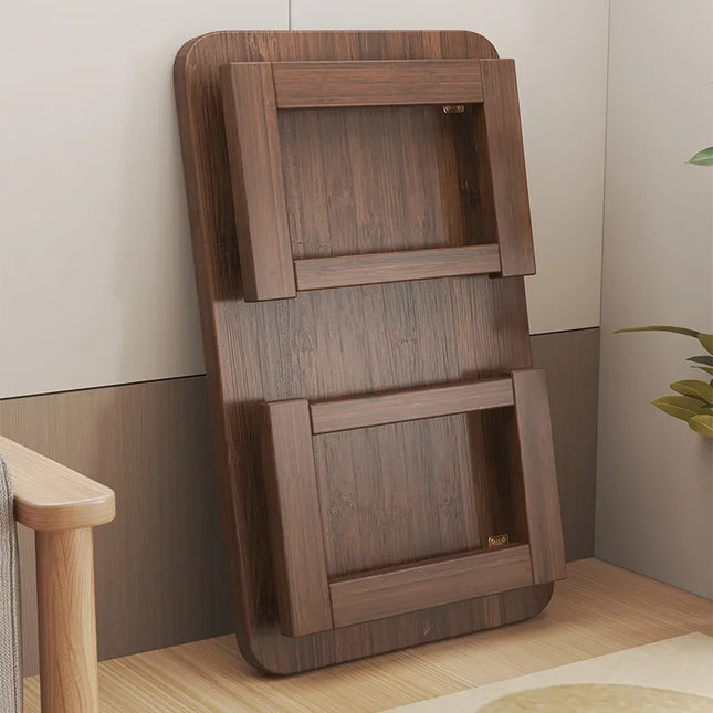 Folding Pine End Table - 70x40x40cm Side and Coffee Table in Log Colour or Walnut