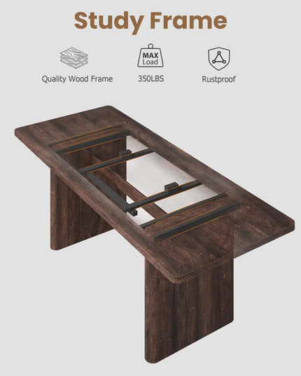 Extendable Farmhouse Dining Table - 63 to 82.7 Inches, Seats 8 to 10, 5 Finishes