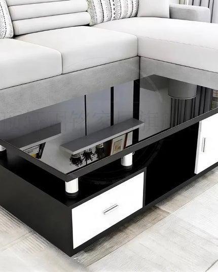 Designer Storage Coffee Table with Drawers - 100cm or 120cm Rectangle Living Room Table