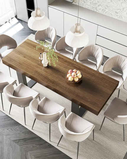 Rustic Extendable Wooden Dining Table - Seats 6 to 10, Fully Assembled, Table Only