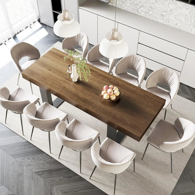Rustic Extendable Wooden Dining Table - Seats 6 to 10, Fully Assembled, Table Only
