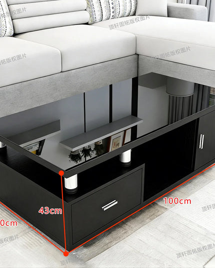 Designer Storage Coffee Table with Drawers - 100cm or 120cm Rectangle Living Room Table