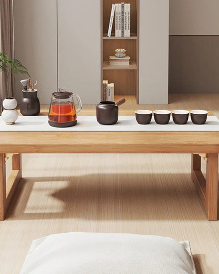 Folding Pine End Table - 70x40x40cm Side and Coffee Table in Log Colour or Walnut