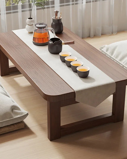 Folding Pine End Table - 70x40x40cm Side and Coffee Table in Log Colour or Walnut