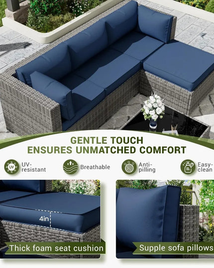 9-Piece Navy Outdoor Cushion Set - Waterproof Replacements, Furniture Not Included